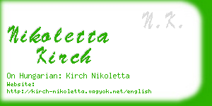 nikoletta kirch business card